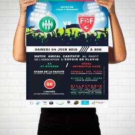 CrÃ©ation et Impression de l'affiche et des tickets d'un match amical de Ligue 1 Feminine Grasse